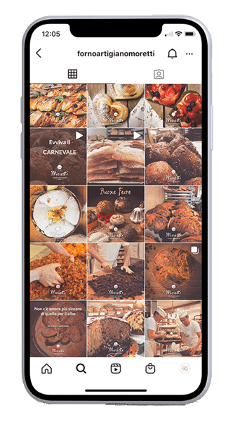 feed moretti - instagram marketing ristorante